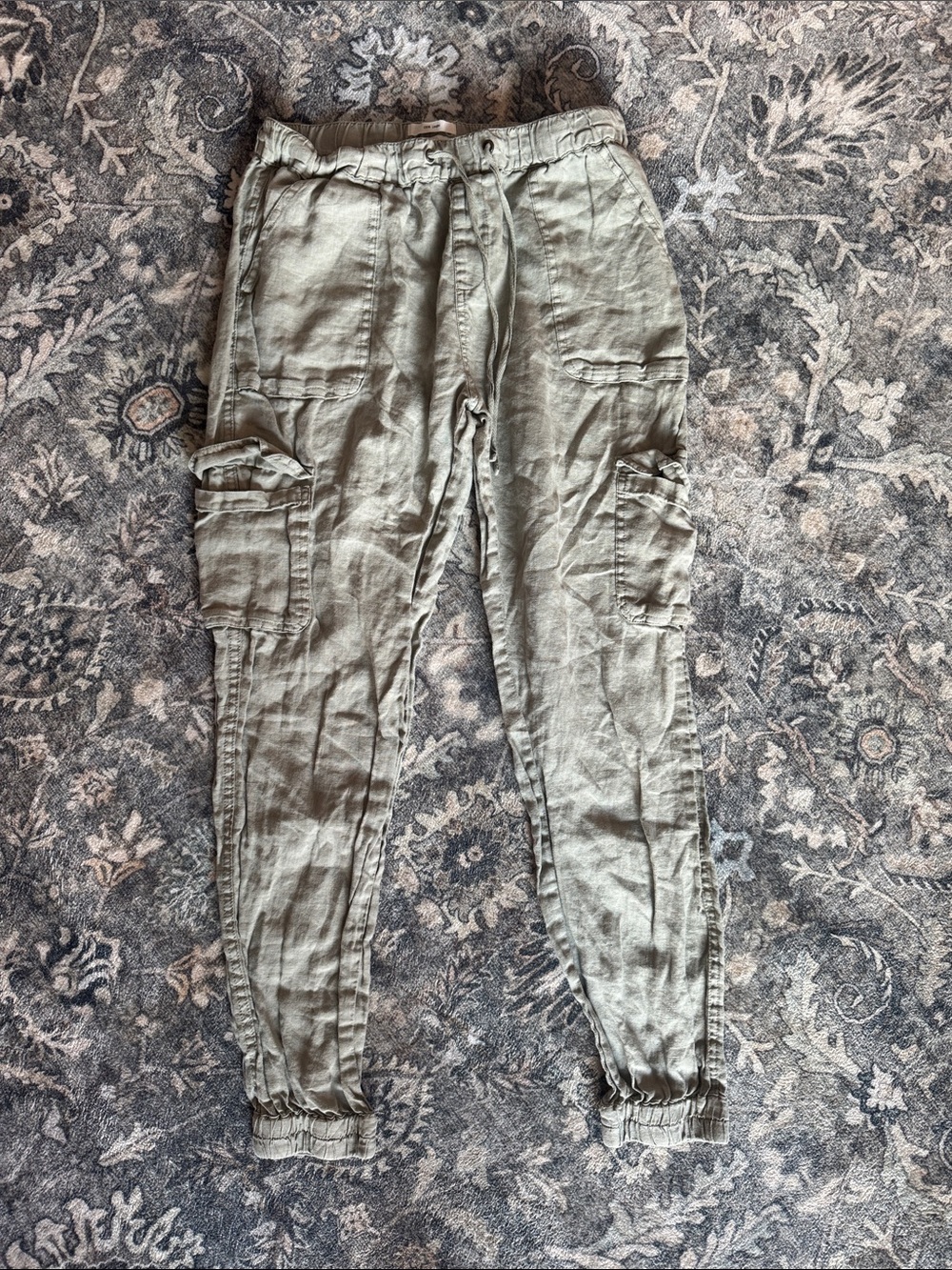 Nicole Miller Linen Pants in Light Green
